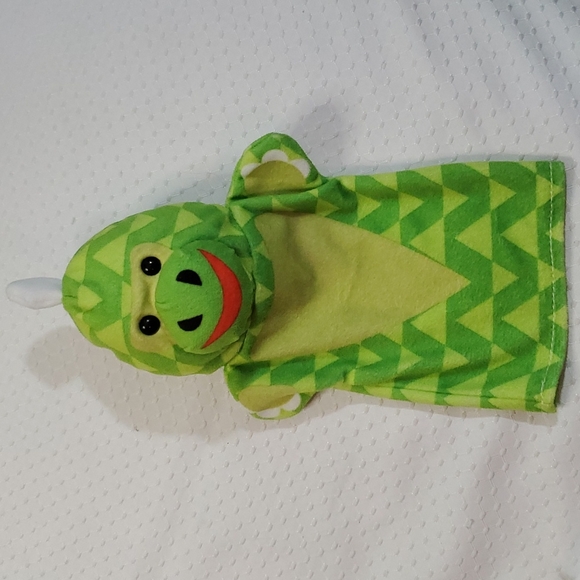 MELISSA & DOUG Animal Hand Puppets-Green Dinosaur-White Sheep-9"-EC - Picture 2 of 4